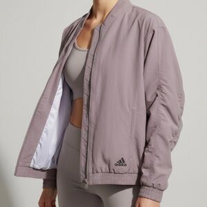 Adidas Women’s Mauve Bomber Jacket Lightweight Zip Up | Size XL